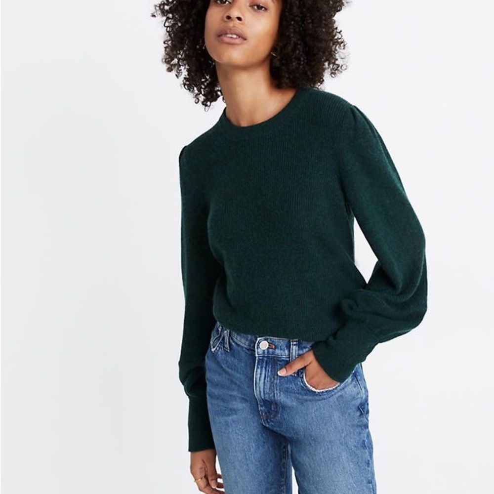 Madewell Baybrook Pullover Sweater in Heather Pine